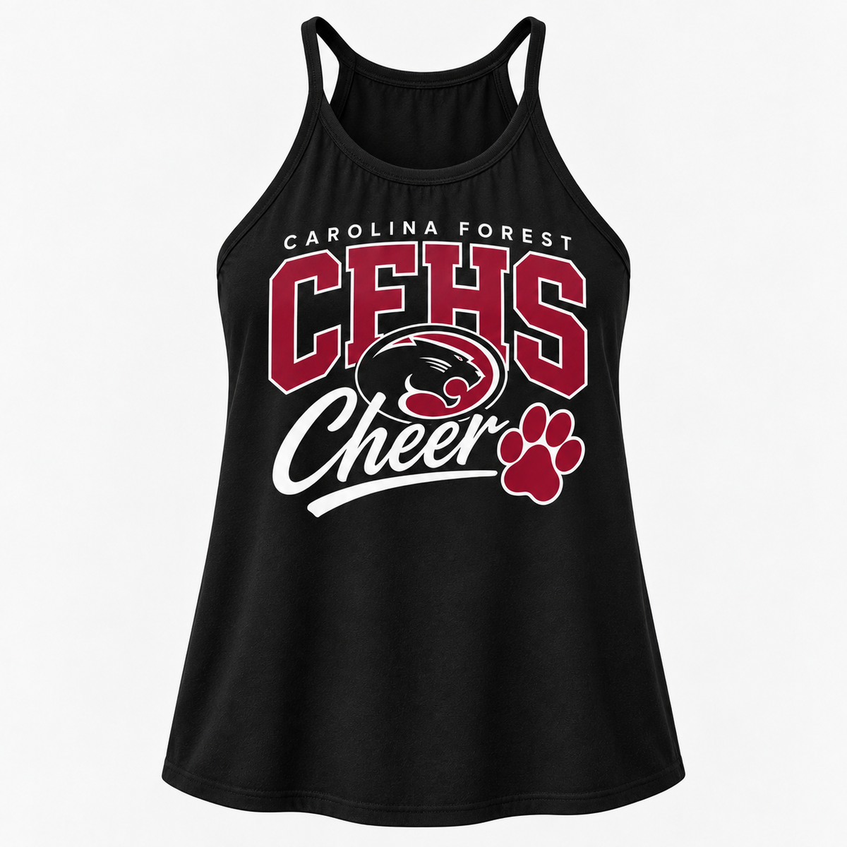 CFHS Cheer black halter tank