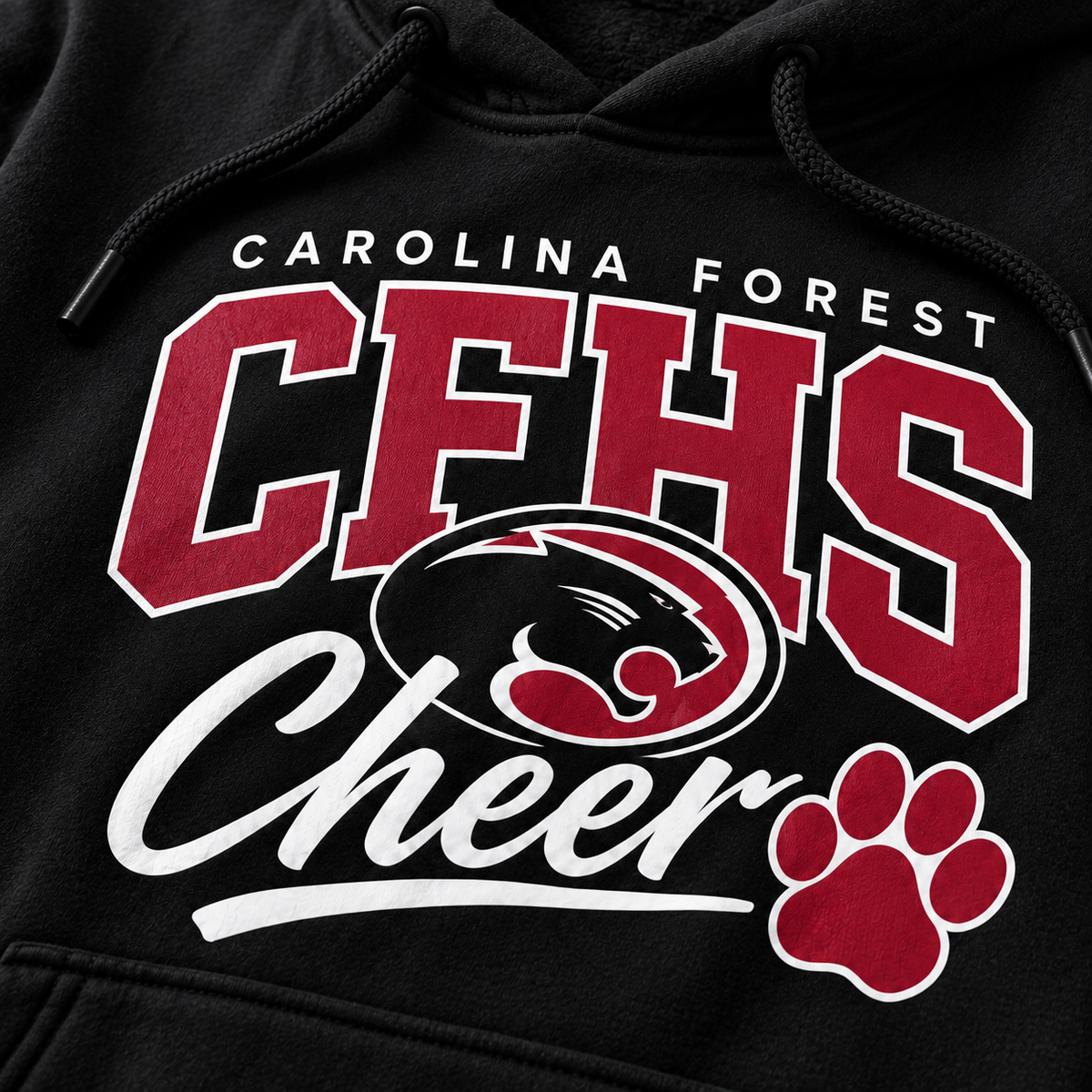 CFHS Cheer hoodie design detail